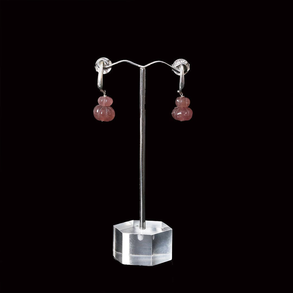 Faceted stone Earrings - Wine-2