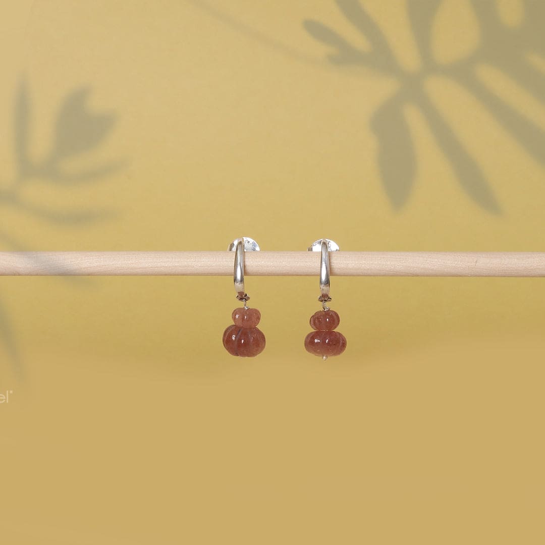 Faceted stone Earrings - Wine-1