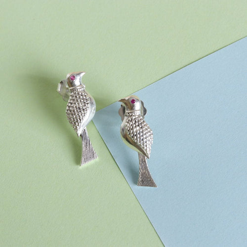 Carved Bird Earrings-1
