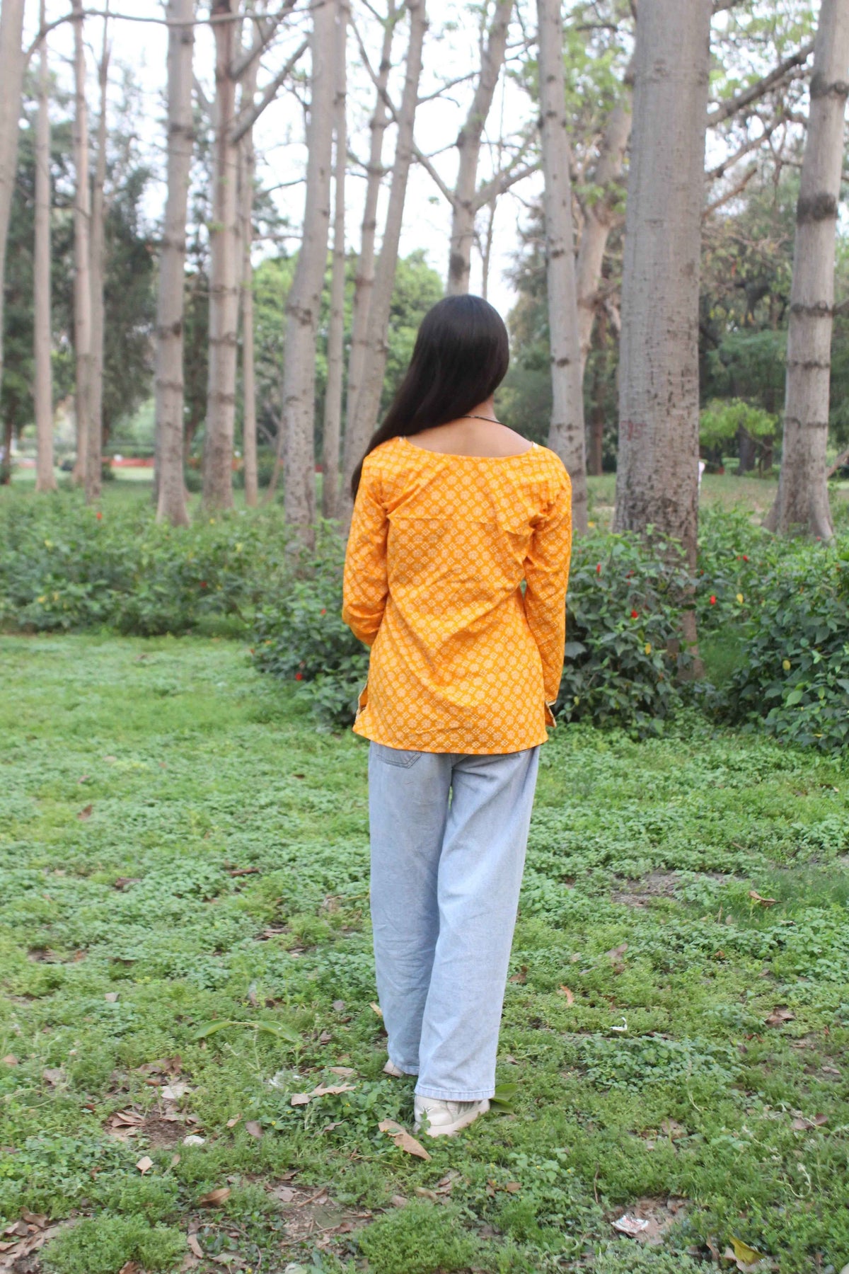 Yellow Dusk Cotton Kurti-2